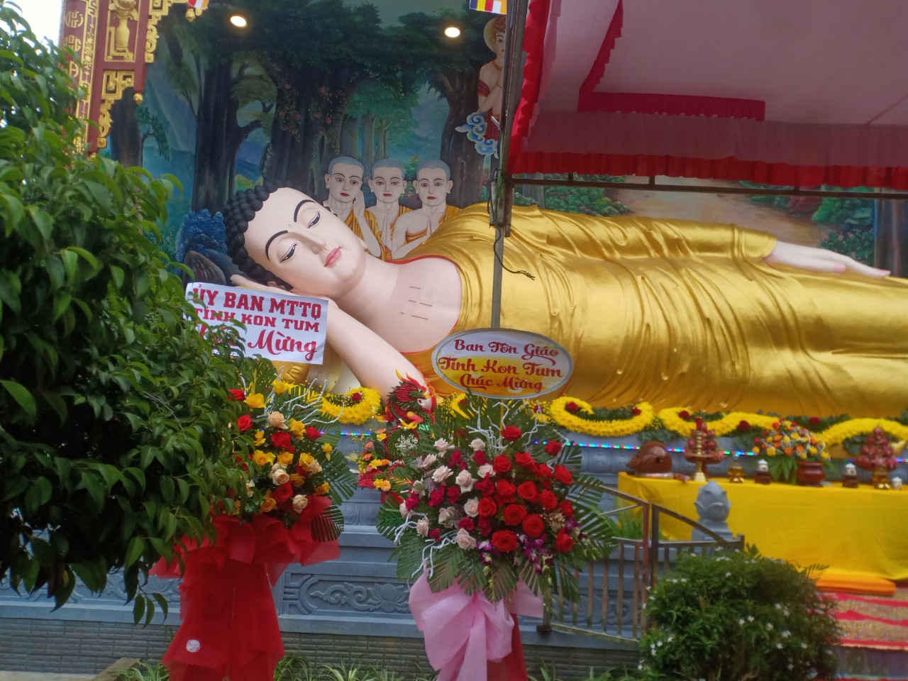 Ban Trị sự GHGPVN tỉnh Kon Tum tổ chức lễ An vị Tượng Phật tại Chùa Phước Huệ, phường Trần Hưng Đạo, thành phố Kon Tum